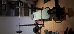 Fitness bank en gewichten +/- 120kg, Sport en Fitness, Ophalen of Verzenden, Zo goed als nieuw, Borst