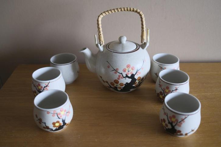 Japans theeservies in splinternieuwe staat., Antiek en Kunst, Curiosa en Brocante, Ophalen of Verzenden