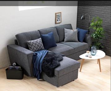 VEILBY daybed slaapbank donkergrijze stof beschikbaar voor biedingen