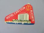 oud hotel label etiket luggage label Carlton Alicante, Verzamelen, Merken en Reclamevoorwerpen, Verzenden, Zo goed als nieuw, Gebruiksvoorwerp