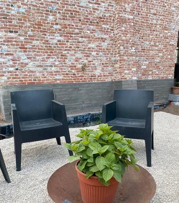 6 chaises de jardin Toy Driade Philippe Starck noires., Enlèvement, Utilisé, Synthétique, Empilable