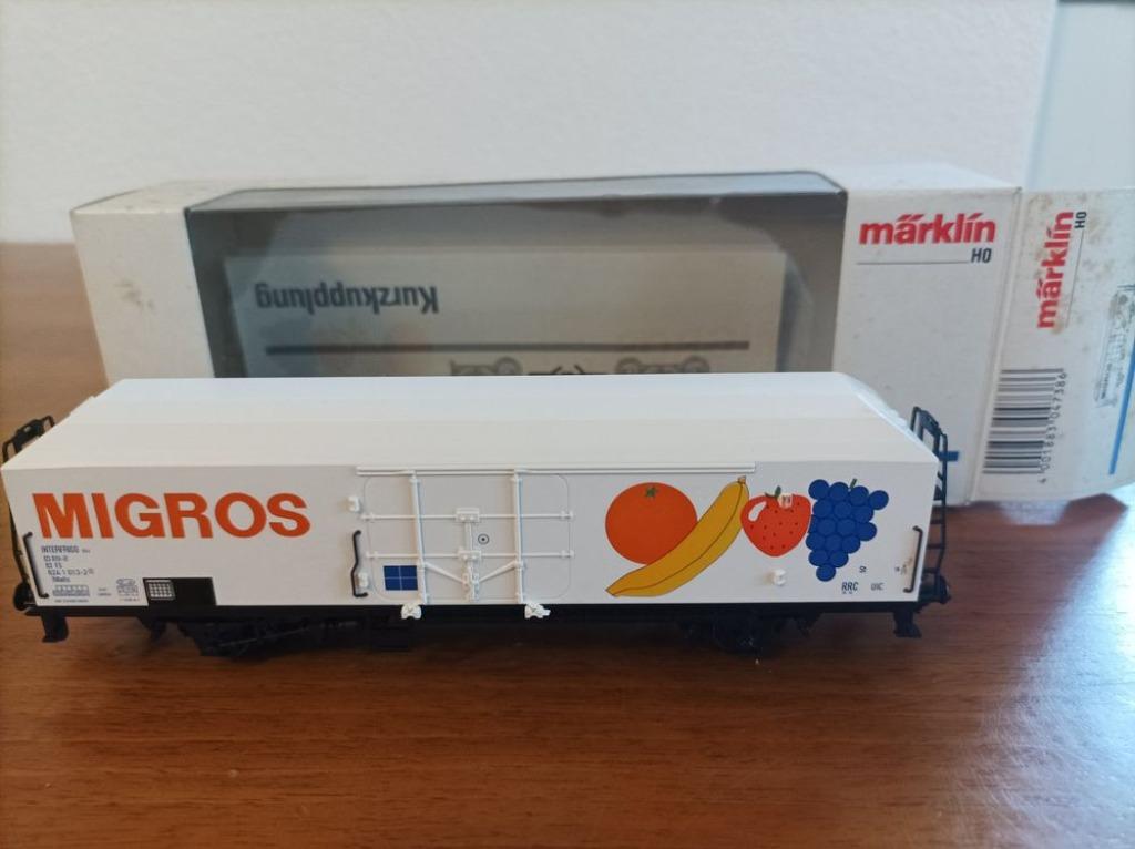 4738 Marklin HO - Wagon frigorifique Migros/Wagon frigorifiq, Hobby & Loisirs créatifs, Trains miniatures | HO, Neuf, Wagon, Märklin