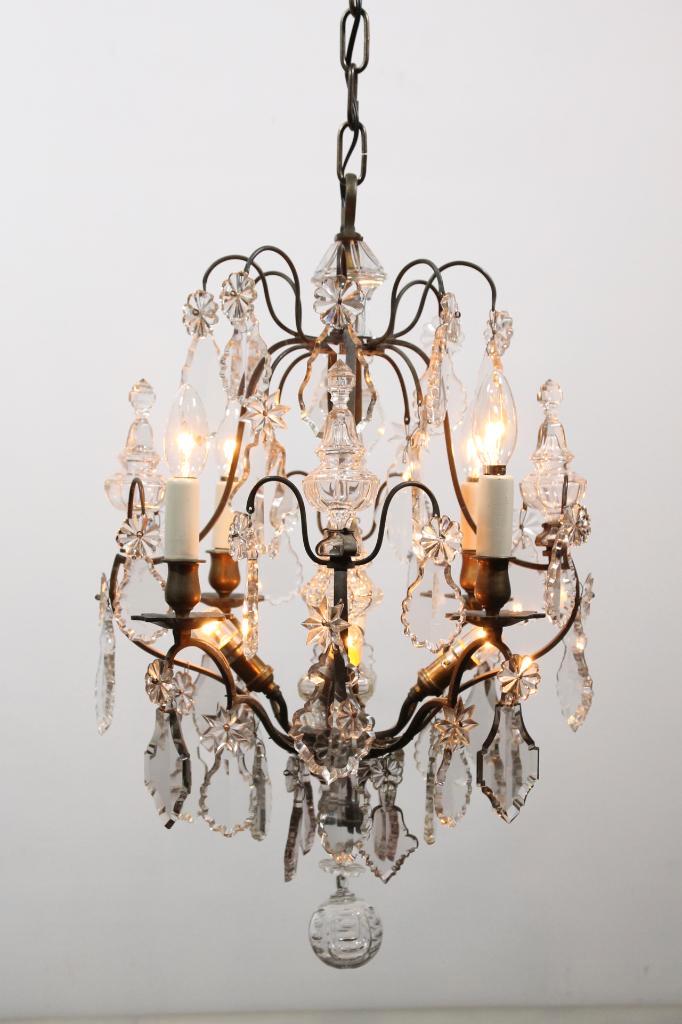 Unieke kleine elegante antieke Franse kroonluchter, Antiek en Kunst, Antiek | Verlichting, Ophalen of Verzenden