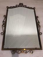 Ancien miroir biseautés en laiton faire offre, Antiquités & Art, Enlèvement, Rectangulaire, 50 à 100 cm, Moins de 100 cm