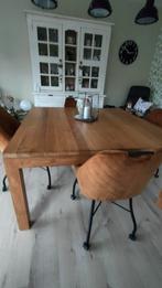Teak tafel vierkant (8 personen), Huis en Inrichting, Tafels | Eettafels, Ophalen, Vierkant