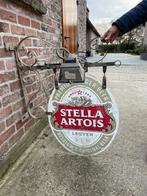 Metalen Uithangbord Stella artois met 2 spots, Verzamelen, Biermerken, Ophalen, Zo goed als nieuw, Stella Artois