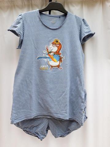 Woody shortama pyjama lichtblauw gestreept maat 10jaar beschikbaar voor biedingen