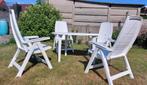 Tuinset tafel en stoelen Jardin, Tuin en Terras, Ophalen, 4 zitplaatsen, Kunststof, Zo goed als nieuw