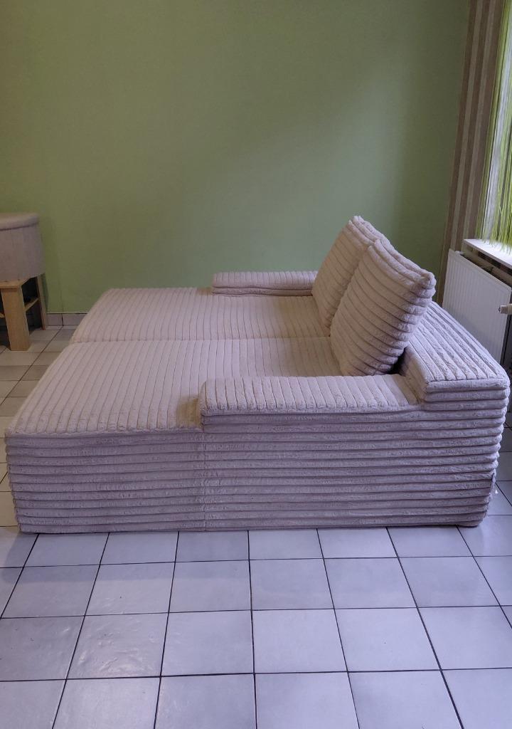 Zetel boneless couch dubble , tik tok hit, Huis en Inrichting, Zetels | Complete zithoeken, Zo goed als nieuw, Stof, Ophalen