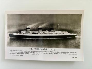 Vintage Carte Postale Militaire T.S. Normandie 1932