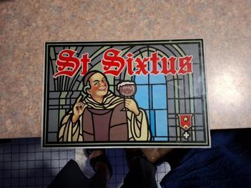 Pub St Sixtus plastique, Enlèvement ou Envoi, Utilisé, Panneau, Plaque ou Plaquette publicitaire, Autres marques