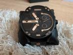 Diesel Heren DZ7350 zwart lederen quartz horloge, Handtassen en Accessoires, Horloges | Heren, Ophalen of Verzenden, Zo goed als nieuw