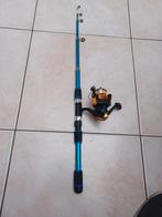 Canne à pêche téles neuve 1m80 et moulinet neuf avec fil, Ophalen of Verzenden, Nieuw, Molen