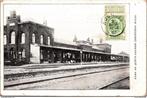La Gare/De statie, Aulnois-Quévy - La frontière 1907, Verzenden, Voor 1920, Gelopen, Henegouwen