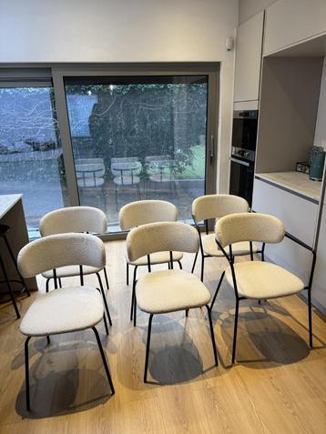 6 eetkamer stoelen (2 met armleuning), Enlèvement, Métal, Blanc, Modern