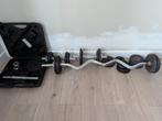 Fitnessgewichten + bank, Sport en Fitness, Fitnessmaterialen, Ophalen, Gebruikt, Fitnessbank