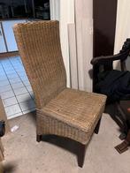 Rieten stoel, 4 stuks, Huis en Inrichting, Stoelen, Ophalen, Riet of Rotan, Gebruikt, Bruin