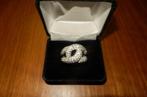 (10) - bague fantaisie brillante, Handtassen en Accessoires, Ringen, Kunststof, 19 tot 20, Ophalen of Verzenden, Zo goed als nieuw
