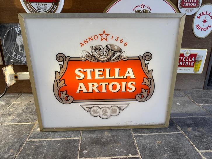 Enseigne lumineuse double face Stella Artois, Collections, Marques de bière, Utilisé, Autres types, Stella Artois, Enlèvement
