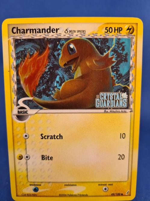 Charmander δ 49/100 - Crystal Guardians, Hobby en Vrije tijd, Verzamelkaartspellen | Pokémon, Zo goed als nieuw, Verzenden