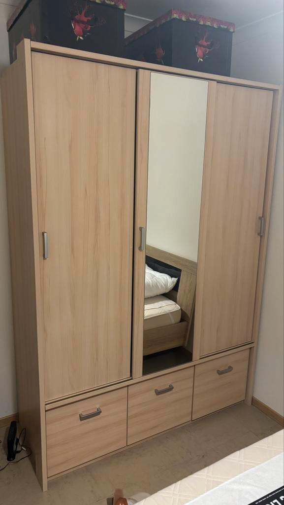 Houten kledingkast, Huis en Inrichting, Kasten | Kleerkasten, Gebruikt, 150 tot 200 cm, 100 tot 150 cm, Ophalen