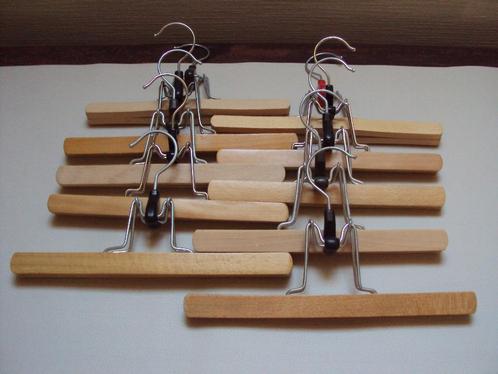 10 stuks houten broekhangers  / broekklemmen / broekknijpers, Kleding | Dames, Kledinghangers, Ophalen of Verzenden