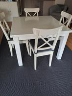 tafel met stoelen, Huis en Inrichting, Tafels | Eettafels, Ophalen, Overige materialen, Vierkant, Zo goed als nieuw