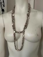 Collier perles eau douce baroques champagne blanches, Enlèvement ou Envoi, Comme neuf, Rose, Pierre ou Minéral