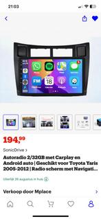 Touchscreen radio toyota yaris 2005-2012, Auto diversen, Autoradio's, Ophalen, Zo goed als nieuw