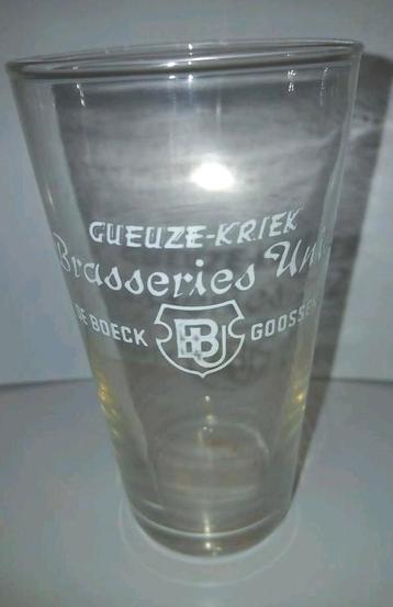 Geuze-Kriek/ De Boeck - Goossens/ Brasseries Unies, Verzamelen, Ophalen of Verzenden, Zo goed als nieuw, Bierglas