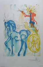 SALVADOR DALI / CHEVAUX DE DALI / KLEURLITHO / 56x36cm, Antiek en Kunst, Ophalen of Verzenden