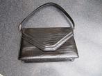 fijne handtas tas zwart vintage met lits, wat reliefpatroon, Ophalen of Verzenden, Gebruikt, Zwart, Handtas