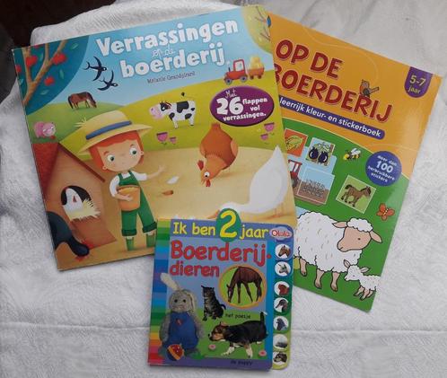 3 Kinderleesboekjes 'Op de Boerderij', Boeken, Kinderboeken | Kleuters, Zo goed als nieuw, Jongen of Meisje, Uitklapboek, Voorleesboek