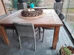 Teak Houten eetkamer tafel 1.60 op 1.60 m 250euro, Huis en Inrichting, Tafels | Eettafels, Ophalen, Gebruikt