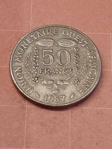 WEST AFRIKAANSE STATEN 50 Francs 1987 - niet magnetisch
