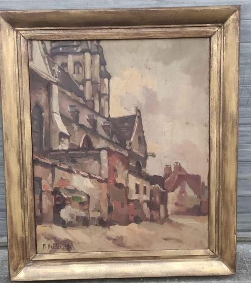 Huile sur panneau signe Roger hebbelinck, Antiek en Kunst, Kunst | Schilderijen | Klassiek, Ophalen of Verzenden