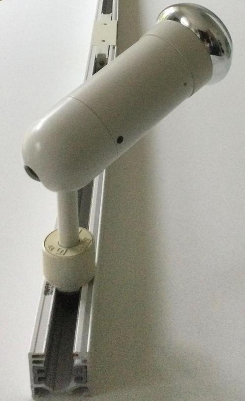Set 6 Witte Railspots + 2 Witte Rails Staff  Totaal: 20€, Huis en Inrichting, Lampen | Spots, Gebruikt, Plafondspot of Wandspot