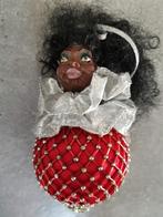 rode kerstbal van Afrikaanse vrouw met weelderige haardos, Diversen, Ophalen of Verzenden, Zo goed als nieuw