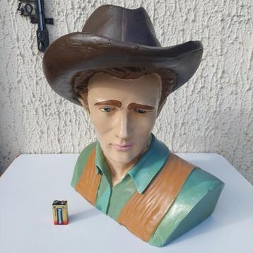 BUSTE PLATRE JAMES DEAN 1950 ACTEUR FILM  WESTERN GIANT, Enlèvement ou Envoi, Utilisé, Humain