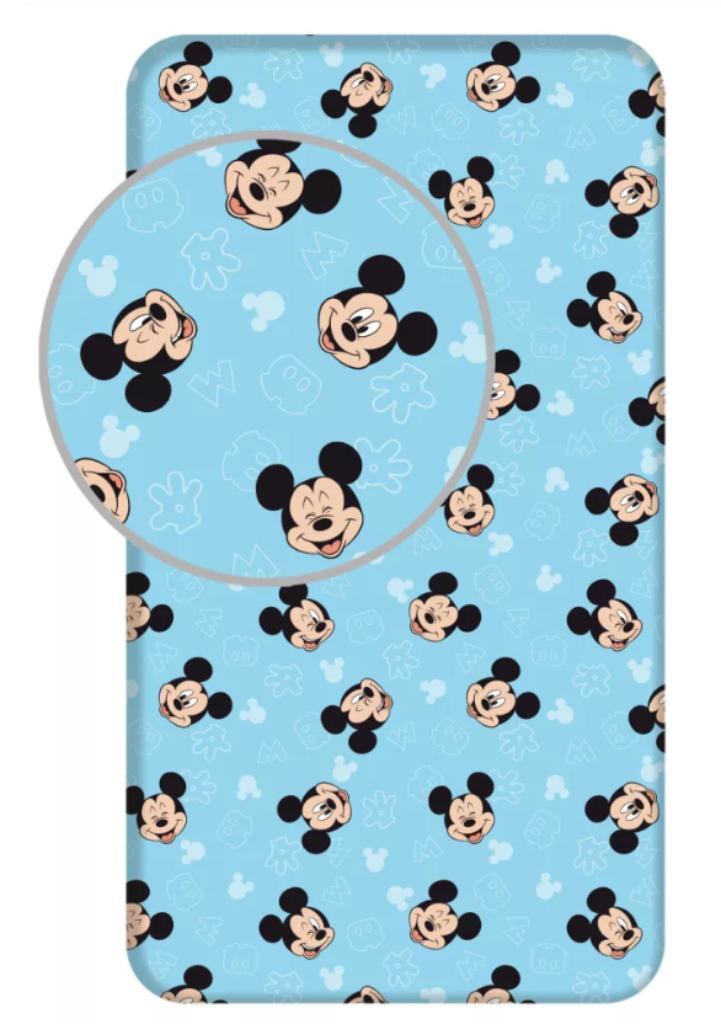 Mickey Mouse Hoeslaken 90x200 cm - Disney, Kinderen en Baby's, Kinderkamer | Beddengoed, Nieuw, Hoeslaken of Sloop, Blauw, Jongetje