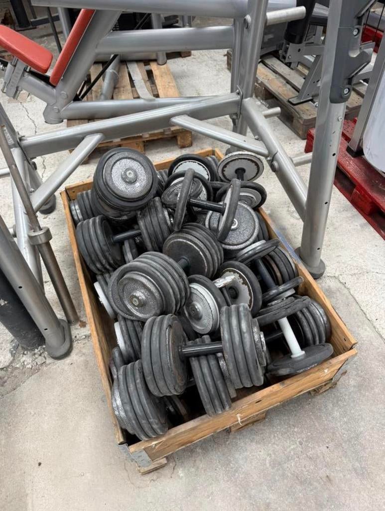 Restpartij fitness / dumbells / bankjes 5x / buikspieren, Ophalen, Gebruikt, Benen, Overige typen