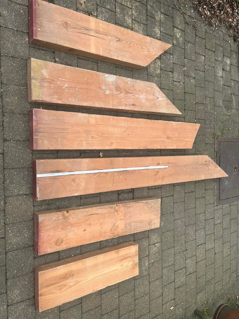 Restant balken daktimmer, 6 x 1 meter, oregon, 22op 8 cm, Ophalen, Gebruikt, Balken