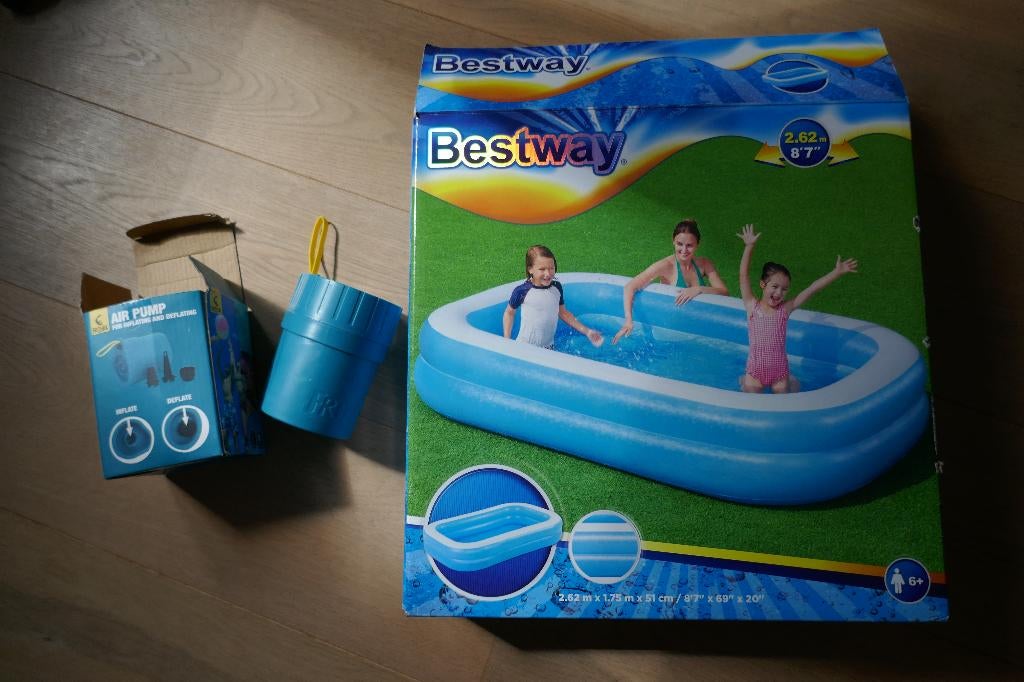 zwembad  2,62m x1,75mx51cm als nieuw, pomp nieuw, Tuin en Terras, Zwembaden, Ophalen, Opblaaszwembad, 80 tot 120 cm, 200 tot 400 cm