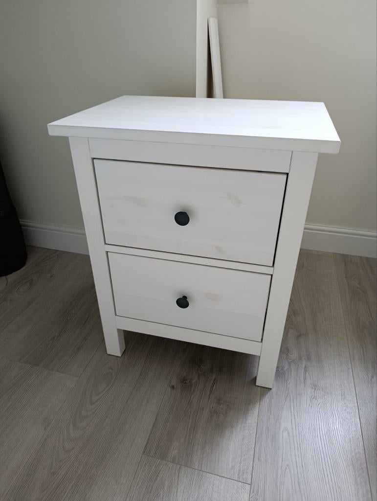 Ikea nachtkastje - wit (Hemnes), Ophalen, Gebruikt, 55 tot 70 cm, 45 tot 65 cm