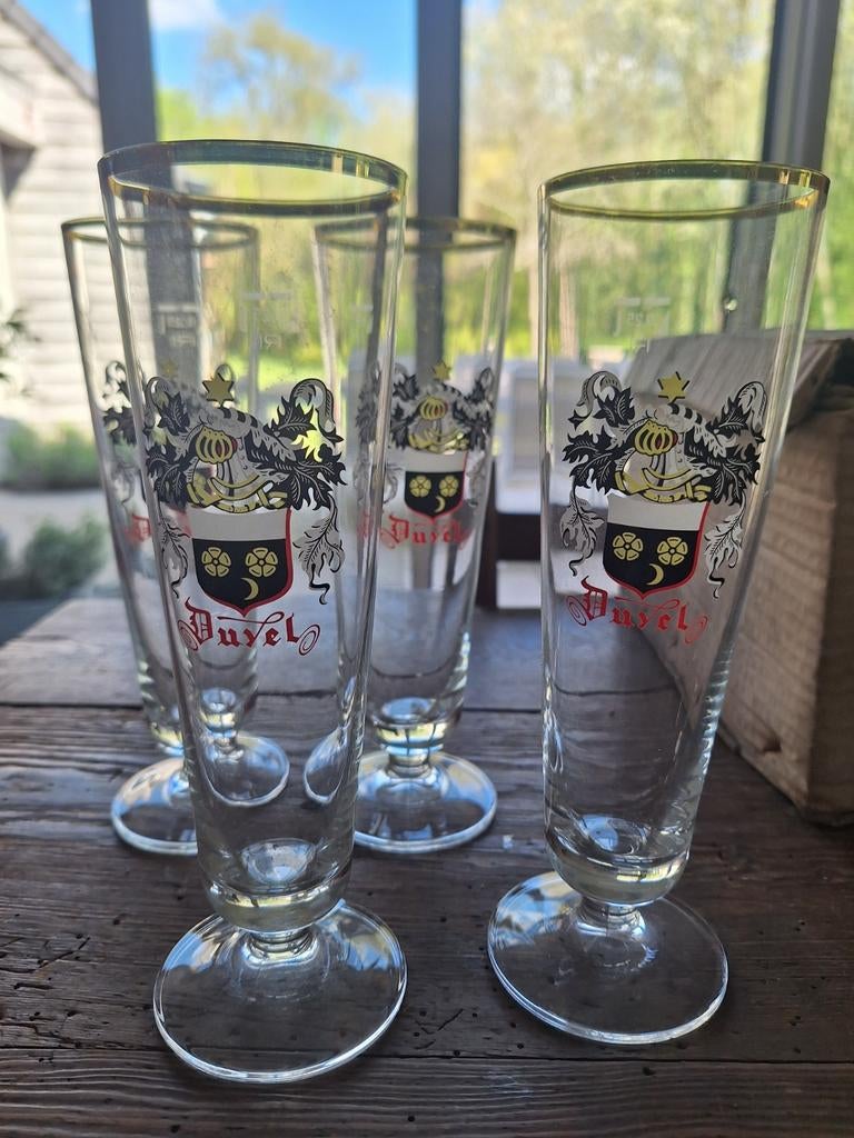 Drankreclame oude duvel glazen, Ophalen of Verzenden