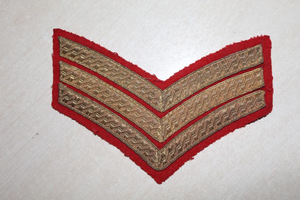 Britse mouw chevron R.M, Ophalen of Verzenden, Landmacht, Embleem of Badge