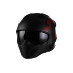 Casque moto Vito Jet Bruzano noir mat/rouge neuf, Envoi, Neuf, avec ticket, Casque jet, Femmes