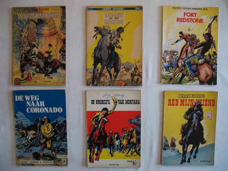 Jerry Spring , 8 stuks, 7x 1ste druk, Boeken, Stripverhalen, Meerdere stripboeken, Ophalen of Verzenden