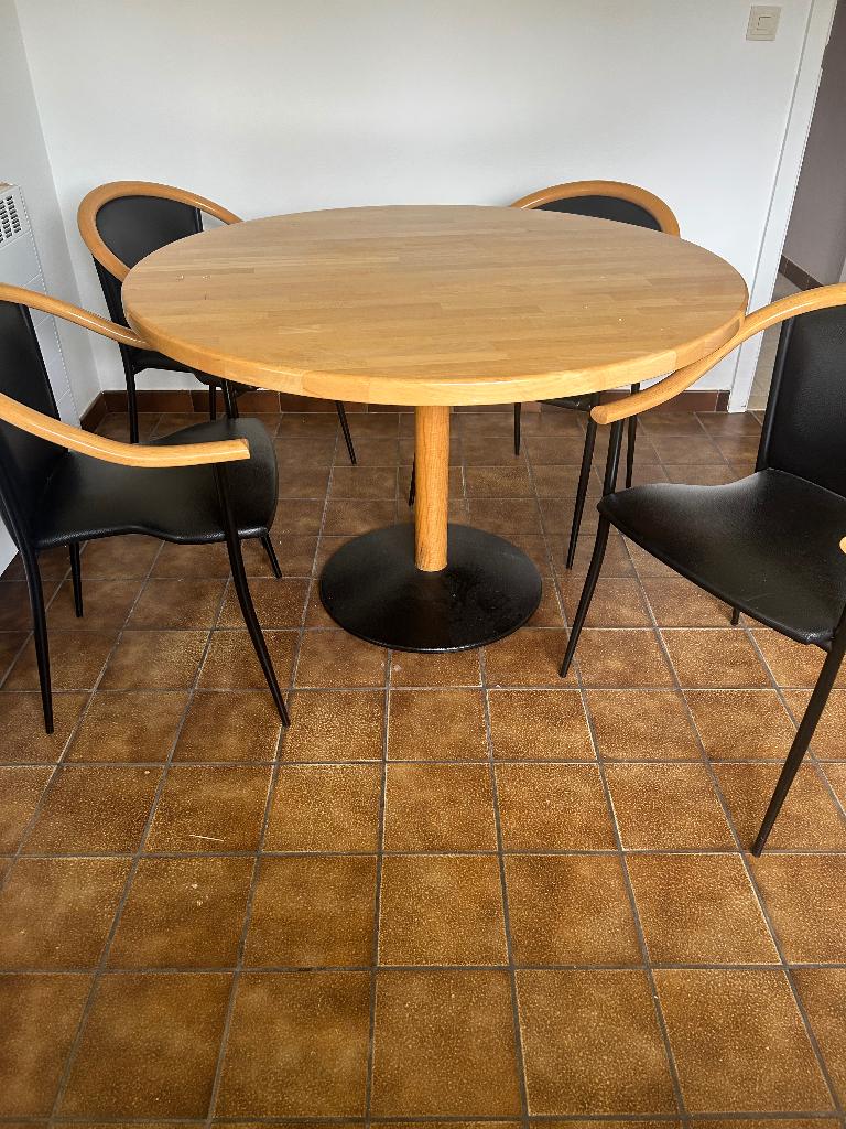 Keukentafel, Huis en Inrichting, Ophalen, Gebruikt, Rond, Vier personen