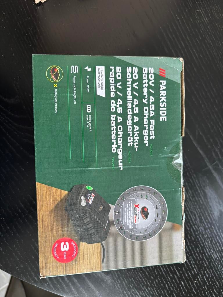 PARKSIDE 20V/4.5A Snelle Batterijlader, Bricolage & Construction, Outillage | Pièces de machine & Accessoires, Enlèvement, Neuf